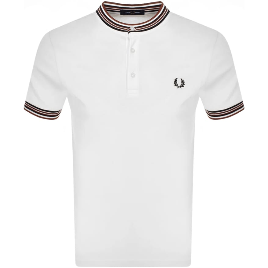 Alternative Image for ProductFred Perry Henley Collar Polo T Shirt White1